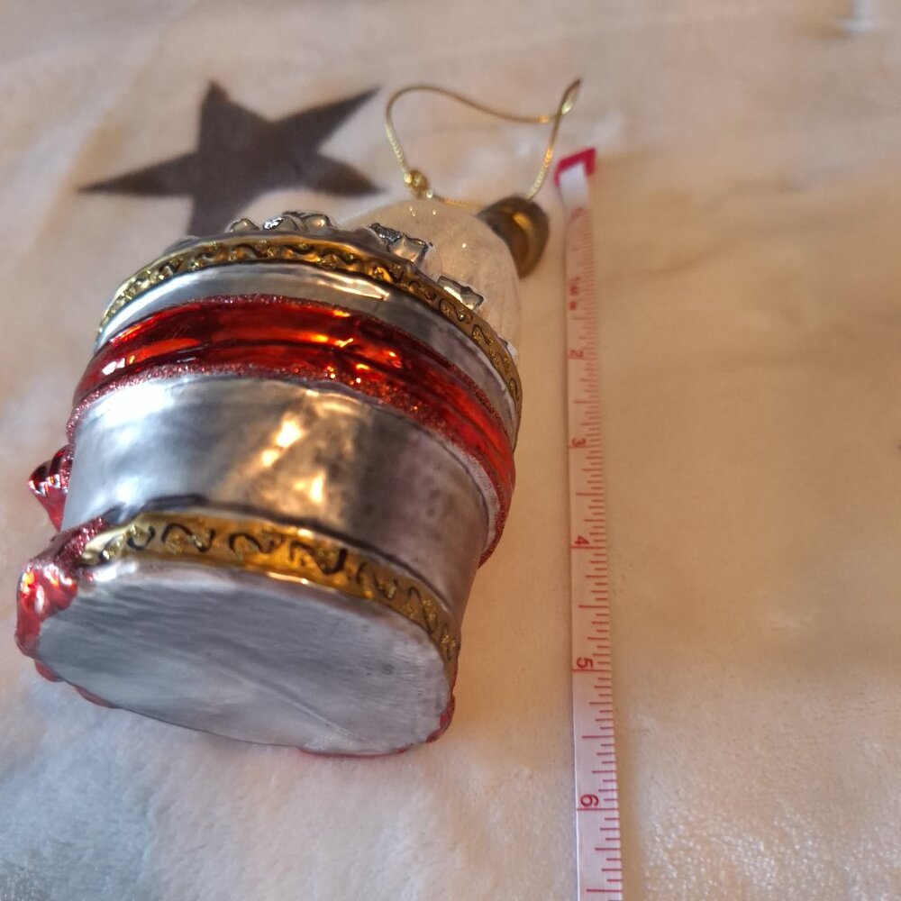 Vintage 2000 Blown Glass Christmas Ornament 6” Champagne in Ice Bucket - Picture 8 of 8